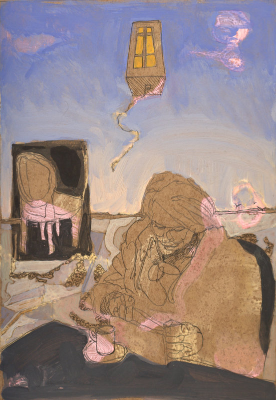 Boîte volante IV - tempera - 21x30